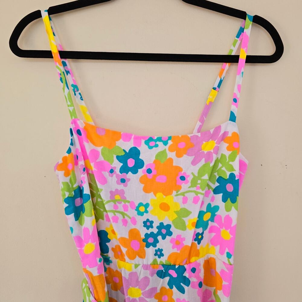 Show Me Your MuMu Yellow Pink Floral Midi Dress - Picture 9 of 12